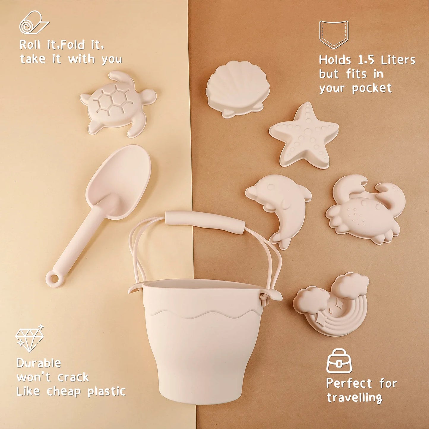 Boho Sand Silicone Beach Toy Set