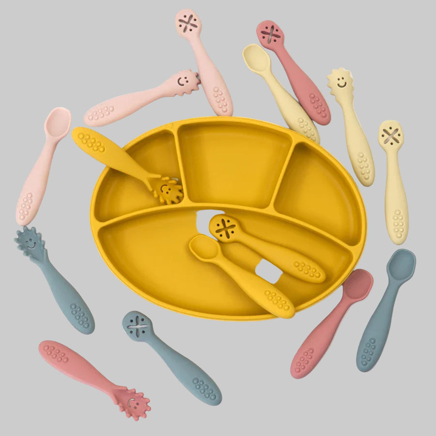 Set of 3 Silicone learning spoons