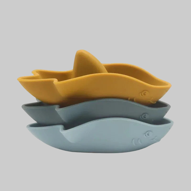 Bath Toy Set of 3 Silicone Sharks Multivariant