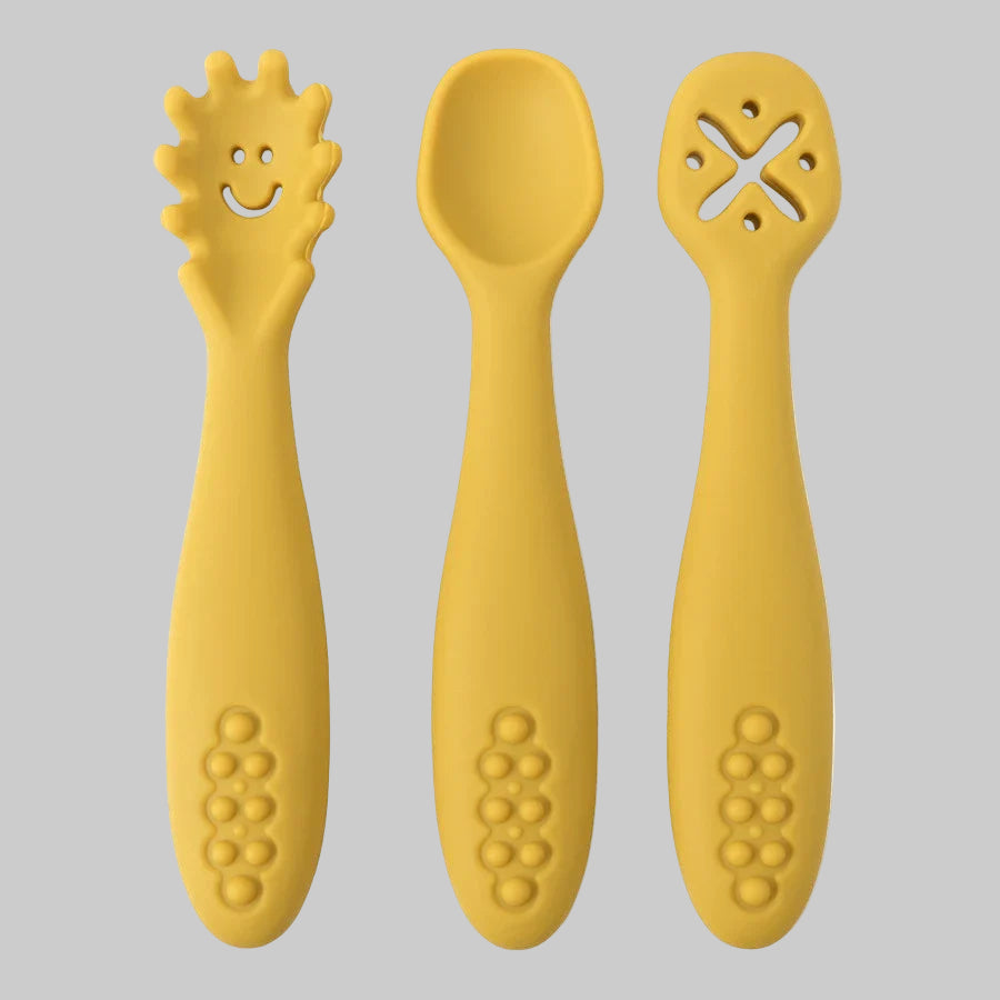 Set of 3 Silicone learning spoons