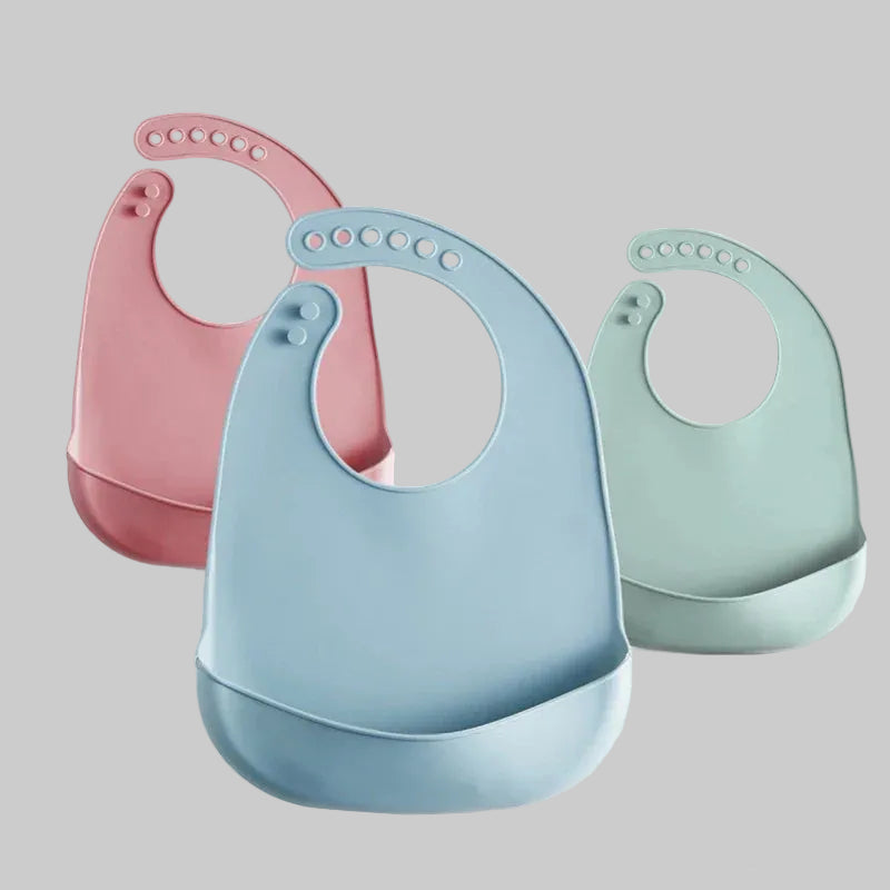 Baby Silicone Bib for Babies with Pocket multivariant