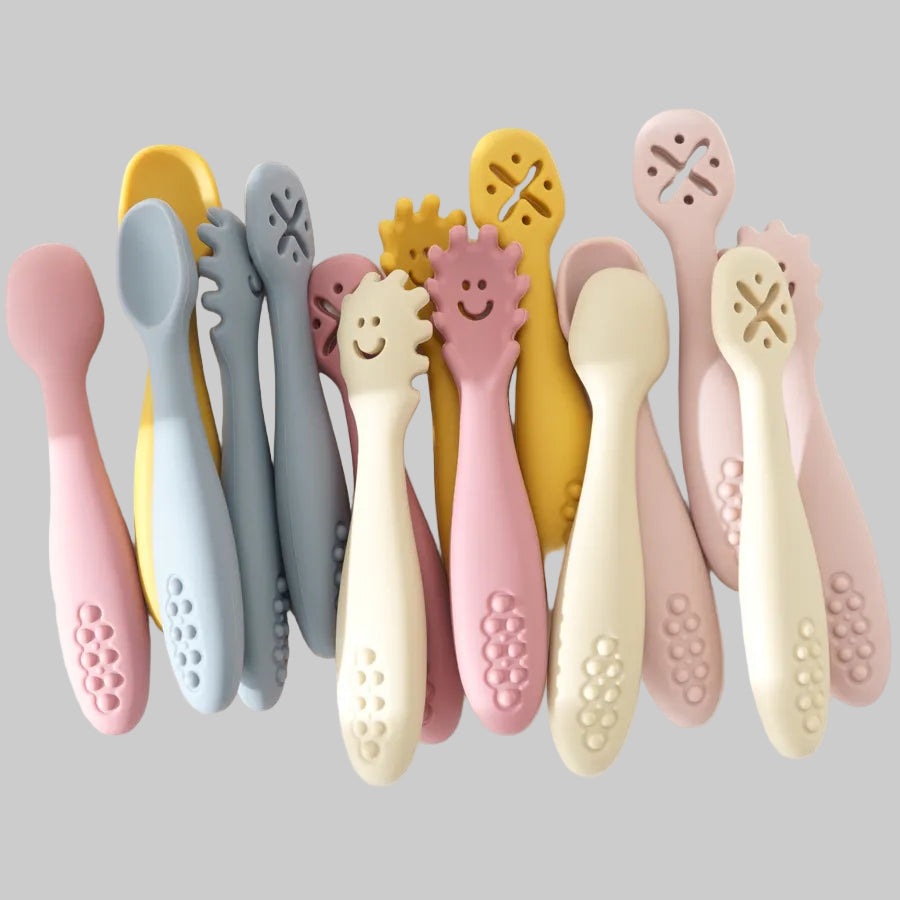 Set of 3 Silicone learning spoons
