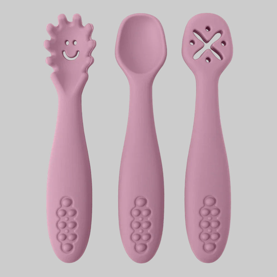 Set of 3 Silicone learning spoons
